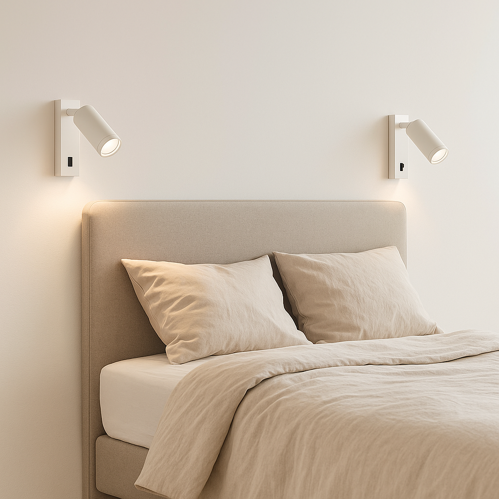 portafaretto da parete gu10 v-tac vt-429 bianco orientabile con interruttore