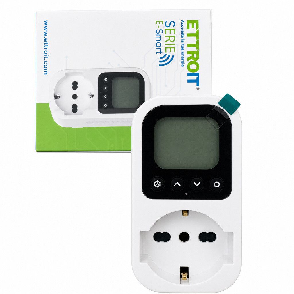 presa smart programmabile ettroit serie e-smart con display e presa schuko 16a - dettaglio 2