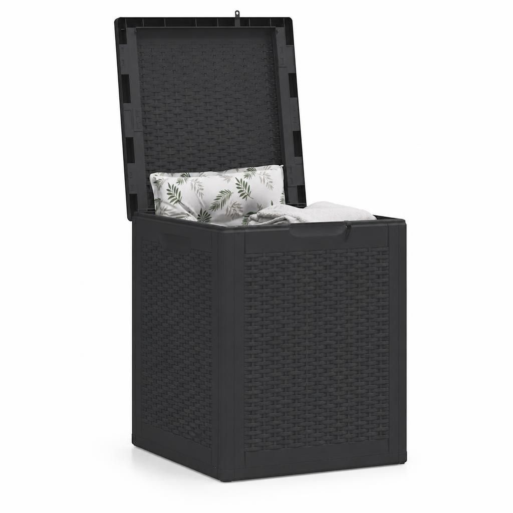 Baule da Giardino 90 L Nero in Rattan PP