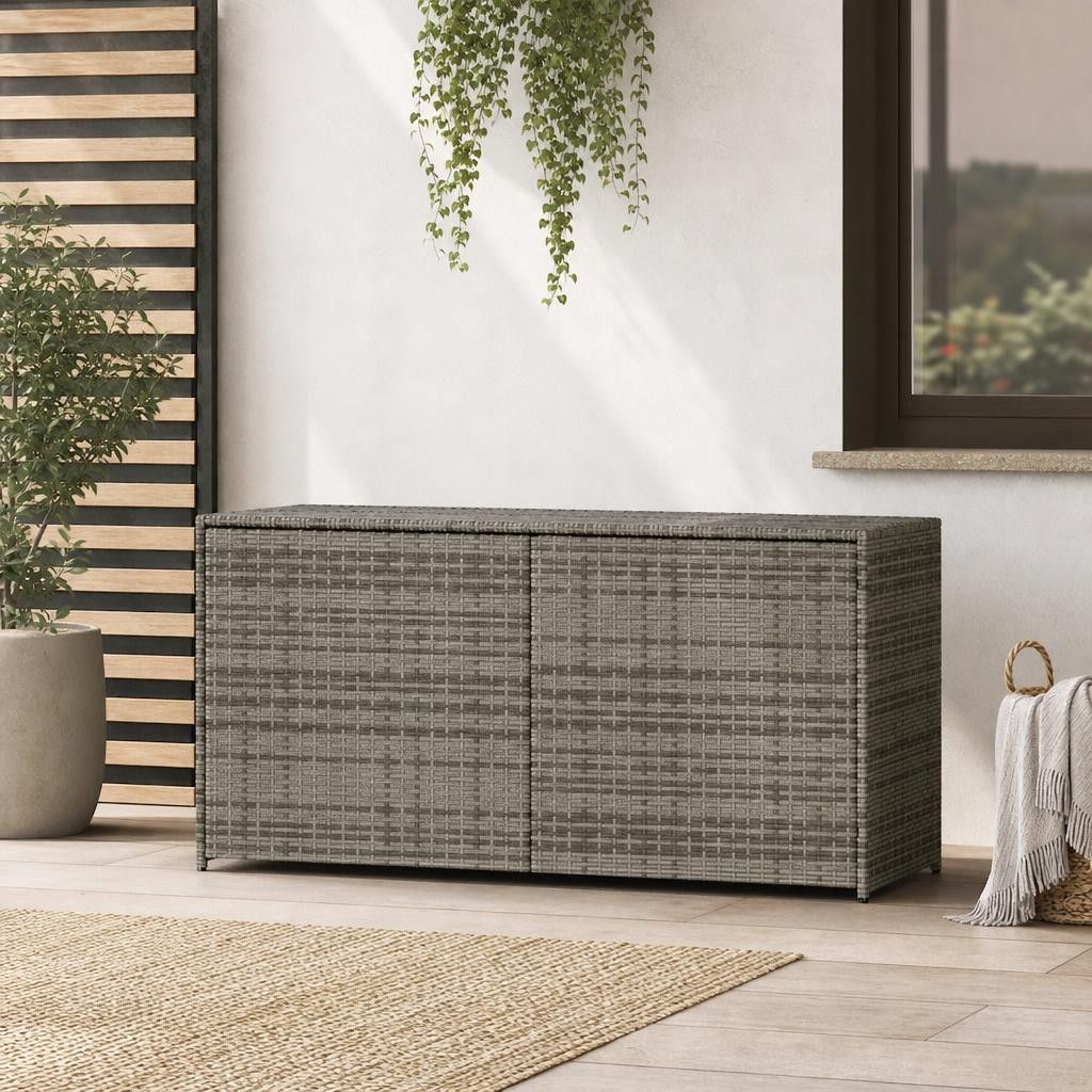 Contenitore da Giardino Grigio 283L in Polyrattan