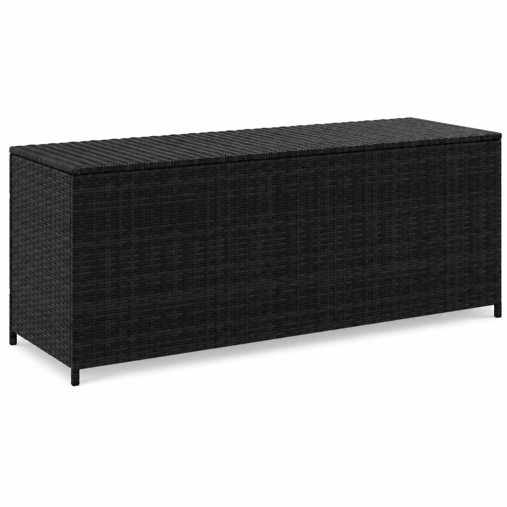 Baule da Giardino Nero 150x50x60 cm in Polyrattan